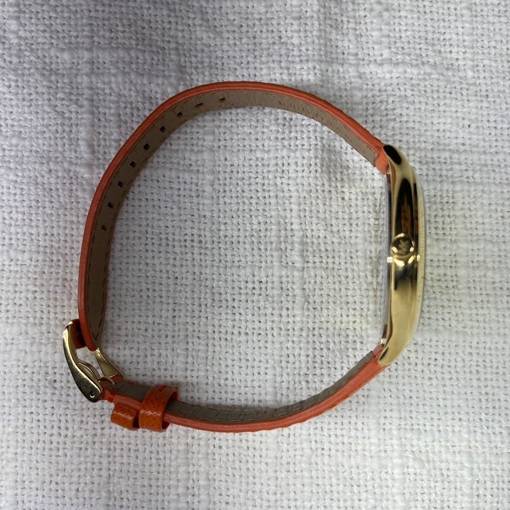 Michael Kors MK2275 Slim Runway Gold-tone Orange Leather Strap Women's Watch - Picture 7 of 12